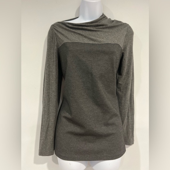 Lafayette 148 Cowl Neck Color Block Long Sleeve Shirt - Picture 14 of 16